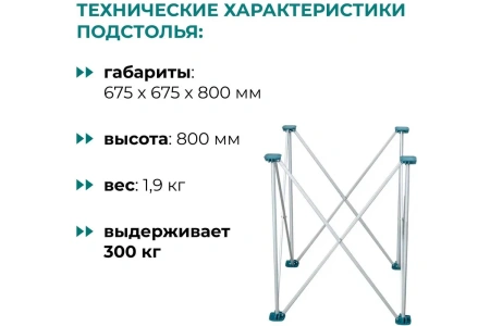 Подстолье складное LOSSEW ANT 80 2х2 до 300кг. ANT2280.0 в Екатеринбурге