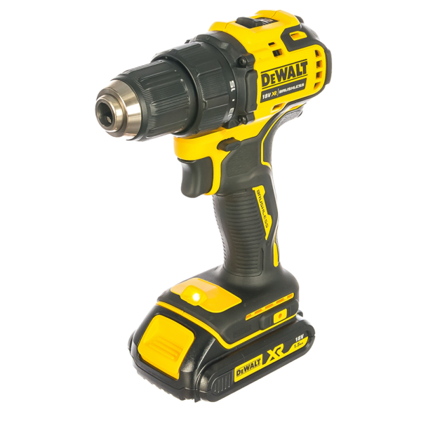 Шуруповерт аккумуляторный DeWalt DCD708P2T-QW (18В,Li-Ion, BL,5Ач, 2-х ск,450-1650об/мин,2акк)