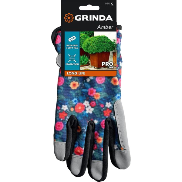 Садовые перчатки GRINDA  AMBER PRO Line S (7) из искусственной кожи с усиленным наладонником 1139-S в Екатеринбурге
