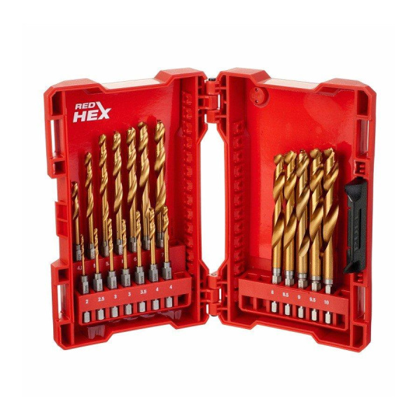 Набор сверл по металлу Milwaukee RedHEX HSS-G TiN (19шт)