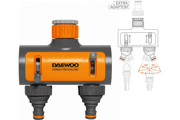 Разделитель потоков DAEWOO  2-х канальный для крана G 3/4" и 1" 26.5-33.3mm DWC 1225  в Екатеринбурге