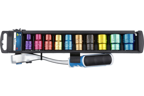 Набор головок с трещоткой HOEGERT 1/2" трещотка 72Т 10-15,17,19,22,24мм 10пр.  HT1R382