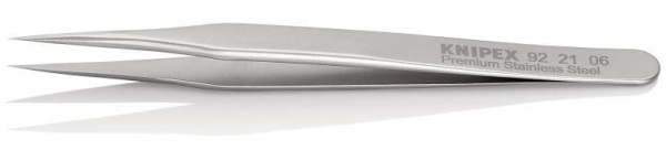 Минипинцет KNIPEX прецизионный, нержавеющая сталь, 80 мм, гладкие прямые игловидные губки, ширина наконечников: 0.13 мм KN-922106 в Екатеринбурге 