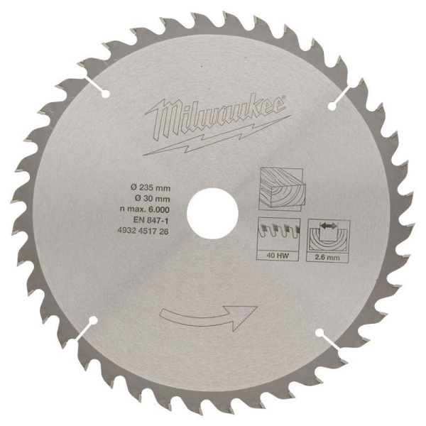 Пильный диск Milwaukee 235/30 Z40