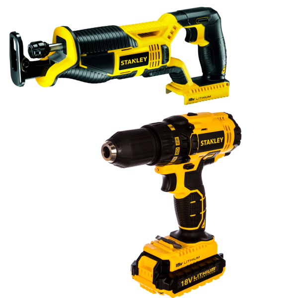 Набор STANLEY (шуруповерт SCD20S2K/cабельная пила STSC1820)  SCD20S2KRES-RK в Екатеринбурге