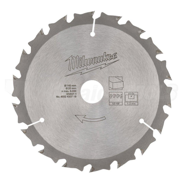 Пильный диск Milwaukee 140/20 Z18