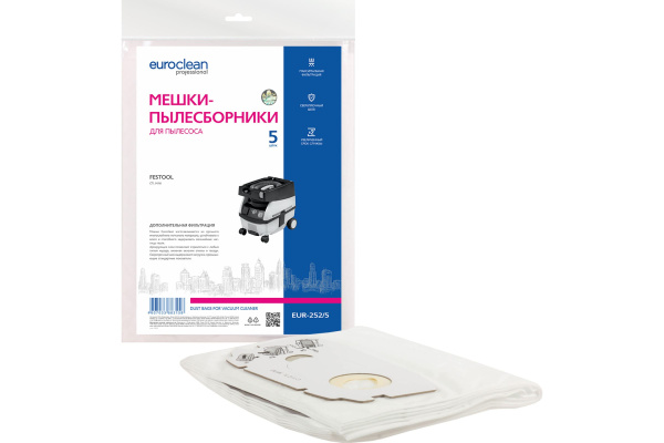 Мешок синтетический EUROCLEAN для пылесоса FESTOOL EUR-252/5 (1 шт) в Екатеринбурге