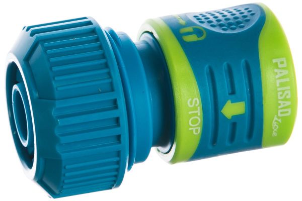 Соединитель для шланга Palisad LUXE 3/4", аквастоп, двухкомпонентный  66242