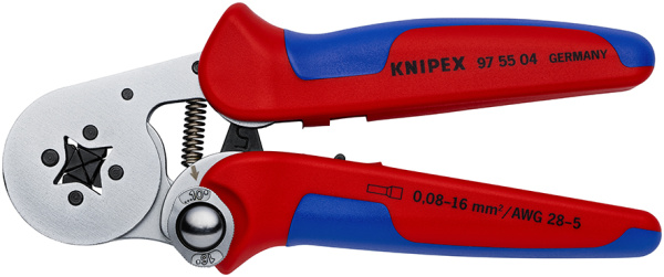 Пресс-клещи KNIPEX квадрат. обжим, самонастр., бок. установка, 1 гнездо, гильзы контакт. 0.08-10 + 16 мм KN-975504SB в Екатеринбурге 