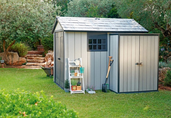 Шкаф уличный высокий из ПВХ "Keter" Хиг Стори 1500L серый 140х77х181см 43кг  17202203 в Екатеринбурге