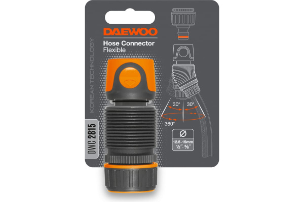 Коннектор DAEWOO гибкий для шланга 12.5-15 мм 1/2” - 5/8”  DWC 2815