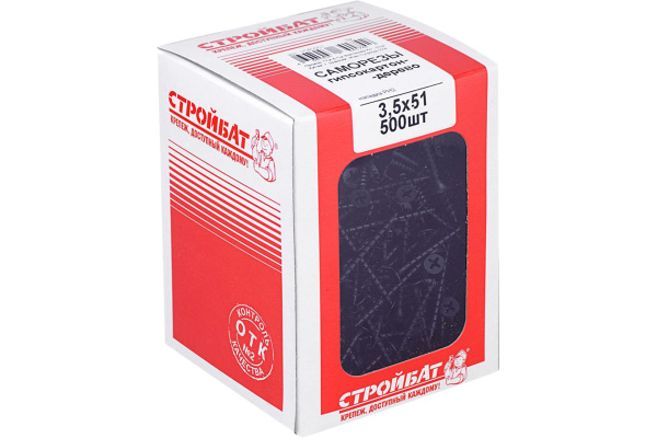 Саморез по дереву СТРОЙБАТ 3,5x51мм. коробка 500шт. 062400 в Екатеринбурге