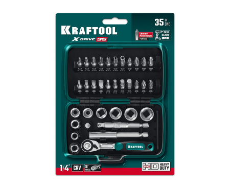 Набор инструмента Kraftool X-Drive 1/4" 35пр  27974 в Екатеринбурге