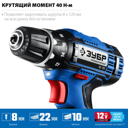 Дрель-шуруповерт аккумуляторный ЗУБР DL-121-42 в Екатеринбурге