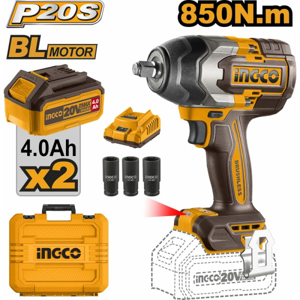 Аккумуляторный ударный гайковерт INGCO CIWLI2085 в Екатеринбурге