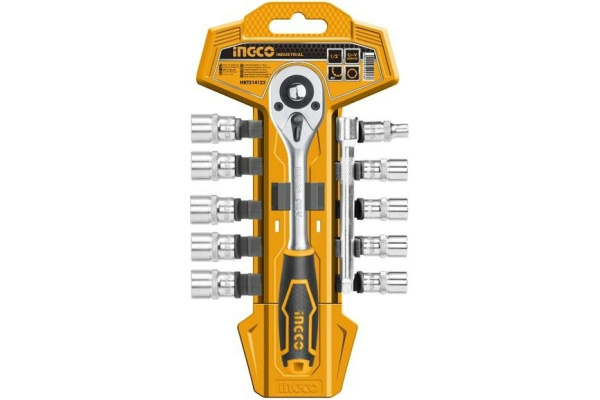 Набор головок с трещоткой INGCO  1/4" 12 предметов HKTS14122