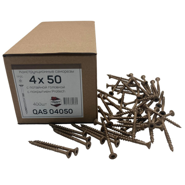 Саморезы фасадные TRUSTY QAS 4х50 коричневые (400шт)  QAS0405 в Екатеринбурге