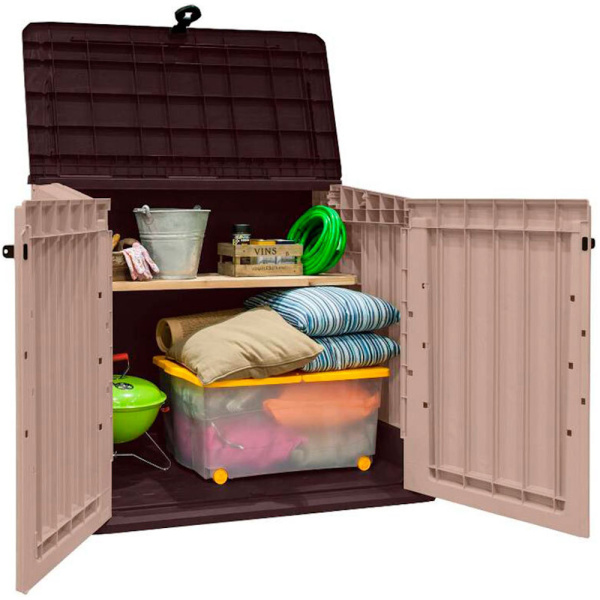 Шкаф уличный из ПВХ "Keter" Вудлэнд 845L бежевый 130х74х110см 17,4кг  17197253 в Екатеринбурге