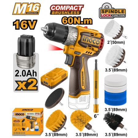 Аккумуляторный шуруповерт б/щ 16В Li-ion, 60 Нм INGCO COSLI240786 INDUSTRIAL в Екатеринбурге