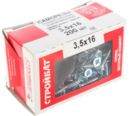 Саморез универсальный СТРОЙБАТ 3,5x16мм. белый 200шт. 075271 в Екатеринбурге