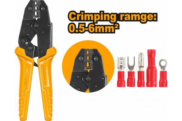 Трещоточные клещи для обжима INGCO  INDUSTRIAL 225 мм  HRCPJ0506 в Екатеринбурге 