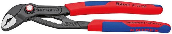Высокотехнологичные сантехнические клещи Cobra®, 250 мм, QuickSet KNIPEX 87 22 250 KN-8722250