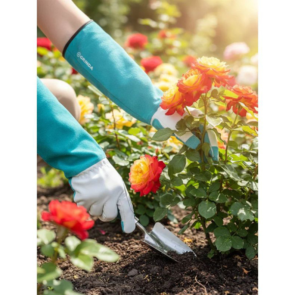 Кожаные садовые перчатки GRINDA ROSE PRO Line M (8) для колючих кустарников 11304-M в Екатеринбурге