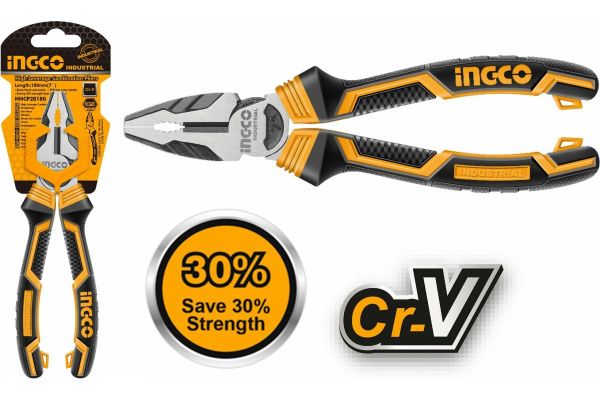 Плоскогубцы комбинированные INGCO 180 мм  HHCP28180