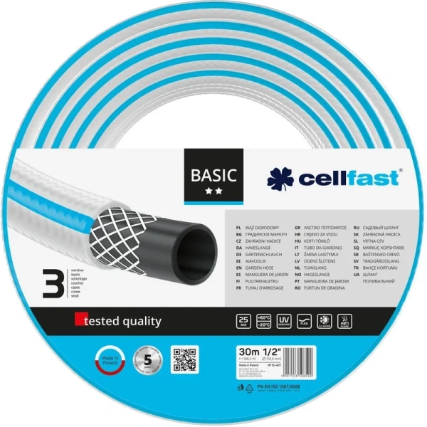 Садовый шланг Cellfast BASIC 1/2'', 30 м 10-401
