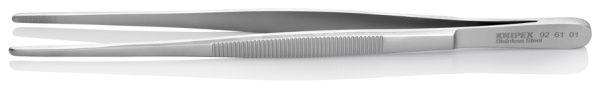 Пинцет KNIPEX универсальный, нержавеющая сталь, 200 мм, зазубренные прямые тупые губки, ширина наконечников: 3.2 мм KN-926101  в Екатеринбурге 