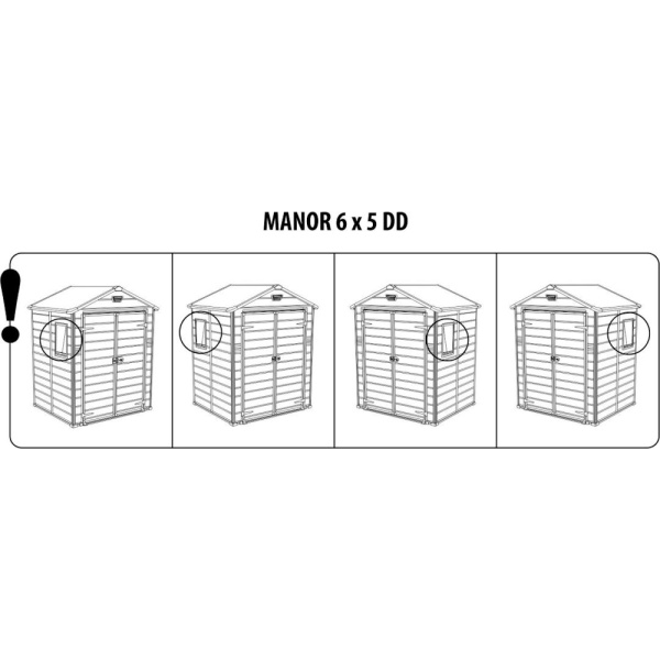 Блок хозяйственный из ПВХ "Keter" Манор 6x5DD серый 185x152x226 55кг  17197128 в Екатеринбурге
