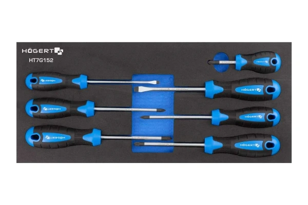 Набор плоских отверток HOEGERT ложемент EVA 7пр  HT7G152