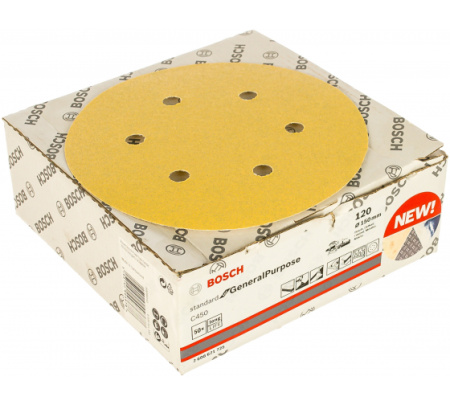 Шлифкруг Bosch 150мм К120 по  1 шт.StdfGP 6 отв. 2608621725 в Екатеринбурге