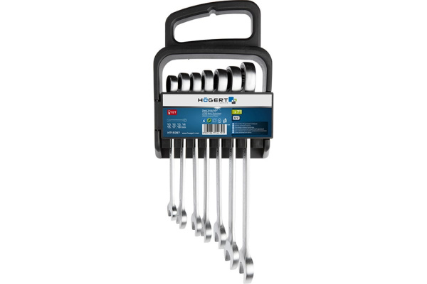 Набор ключей комбинированных с трещоткой HOEGERT 10-19мм., 7 пр.  HT1R397