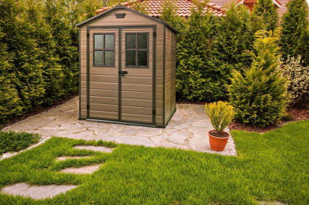 Блок хозяйственный из ПВХ "Keter" Скала 6х8 коричневый 235х111х240см 72кг 17202394 в Екатеринбурге