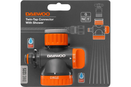 Адаптер двухканальный с лейкой для крана DAEWOO G 3/4" и 1" 26.5-33.3mm DWC 1325 в Екатеринбурге