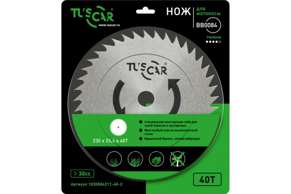 Нож для мотокосы TUSCAR BB0084, Premium, 230x25,4x40T, Saw в Екатеринбурге