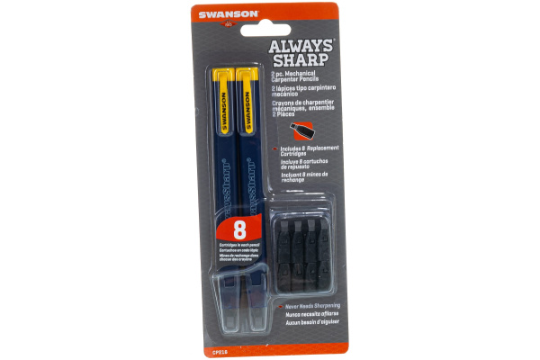 Карандаши SWANSON Always Sharp, 2 штуки+8 грифелей CP216