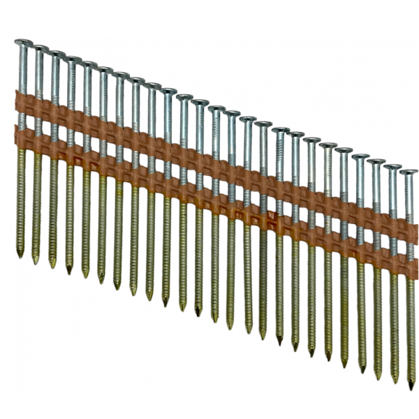 Гвозди для пистолета TRUSTY 21° на пластике 90 мм ершеный оцинкованный 4000 шт  P3190Rcnk