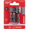 Набор переходников Milwaukee 1/4"HEX на 1/4"квадратный хвостовик, 3шт 4932479228