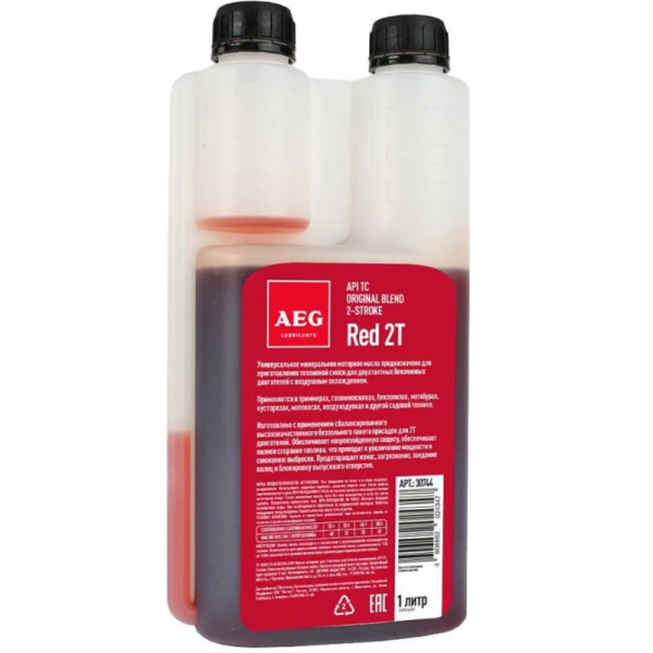 Масло AEG Universal 2T Motor Oil API TC двухтактное минеральное дозаторная канистра 1л  30744 в Екатеринбурге