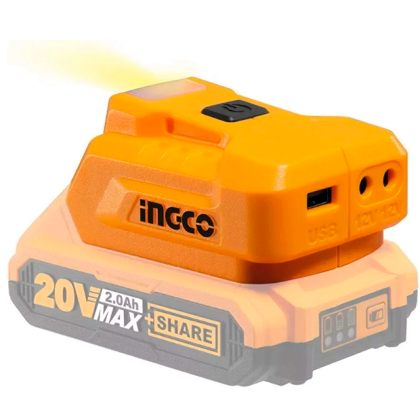 Фонарь и USB адаптер для аккумулятора INGCO USB 20 В  CUCLI2022 в Екатеринбурге