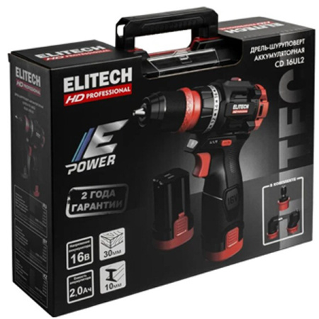 Аккумуляторная дрель-шуруповерт ELITECH CD 16UL2 E2201.078.02 в Екатеринбурге