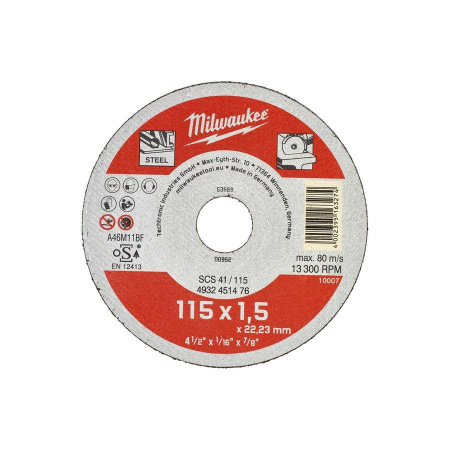 Отрезной диск Milwaukee SCS41/115X1,5 - 1шт