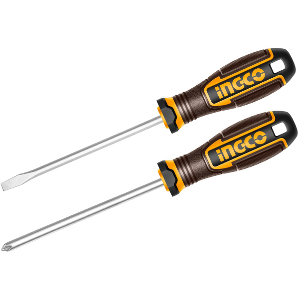 Набор отверток 125 мм PH2+SL6.5 INGCO HKSDS0228 INDUSTRIAL в Екатеринбурге 