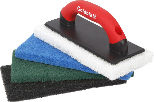 Набор для чистки плитки GOLDBLATT держатель губок + губки разной жесткости 4шт.  G02024