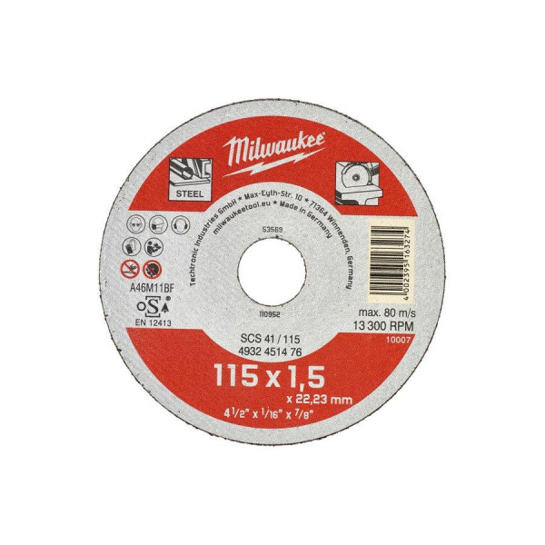 Отрезной диск Milwaukee SCS41/115X1,5 - 1шт