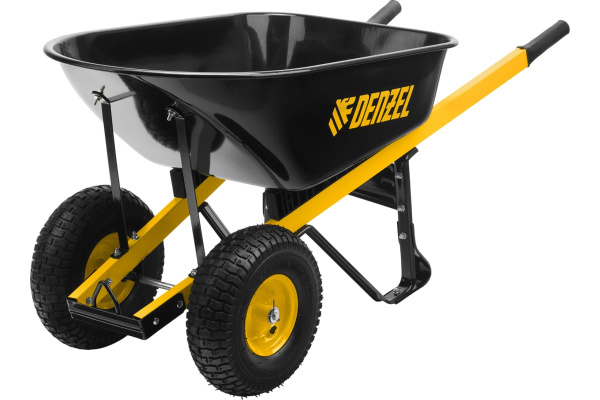 Тачка строительная Denzel усиленная, 140л., 250кг., двухколесная, колесо 15*6.00-6  69000 в Екатеринбурге 