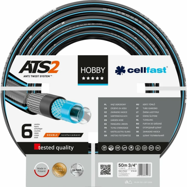 Садовый шланг Cellfast HOBBY ATS2  3/4" 50 м 6 слоев 16-221