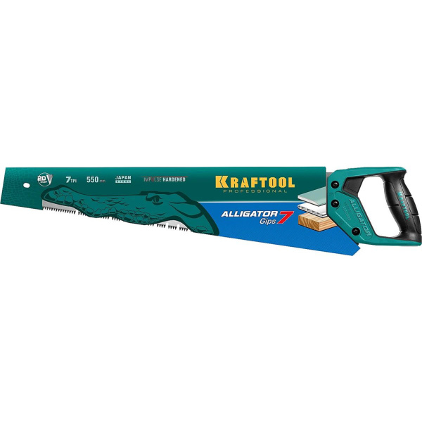 Ножовка по гипсу Kraftool Alligator Gips 7TPI, 550мм 15210